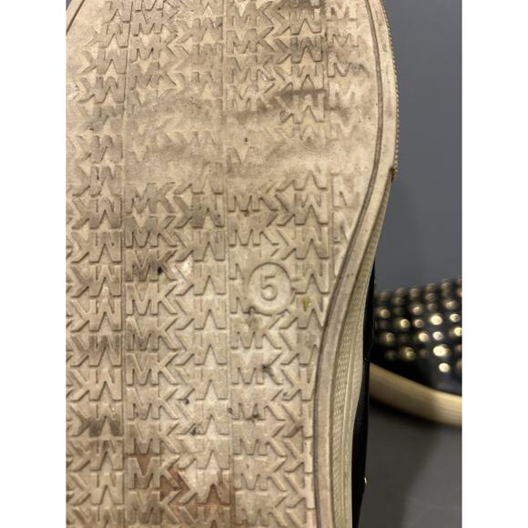 Michael Kors Women's Black/ White Studded Slip -On Sneakers Size 5 - Picture 4 of 7